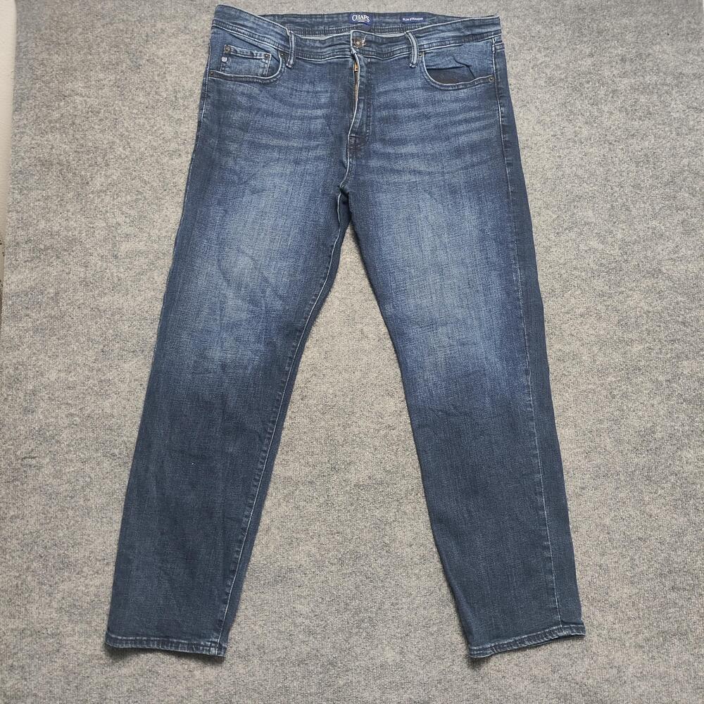 Chaps Slim Straight Jeans Mens 40x32 Blue Medium Wash Denim Pants Casual